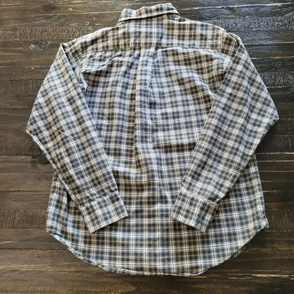 Ralph Lauren Boy's Blake 100% Cotton Plaid Polo Shirt Size M 12/14